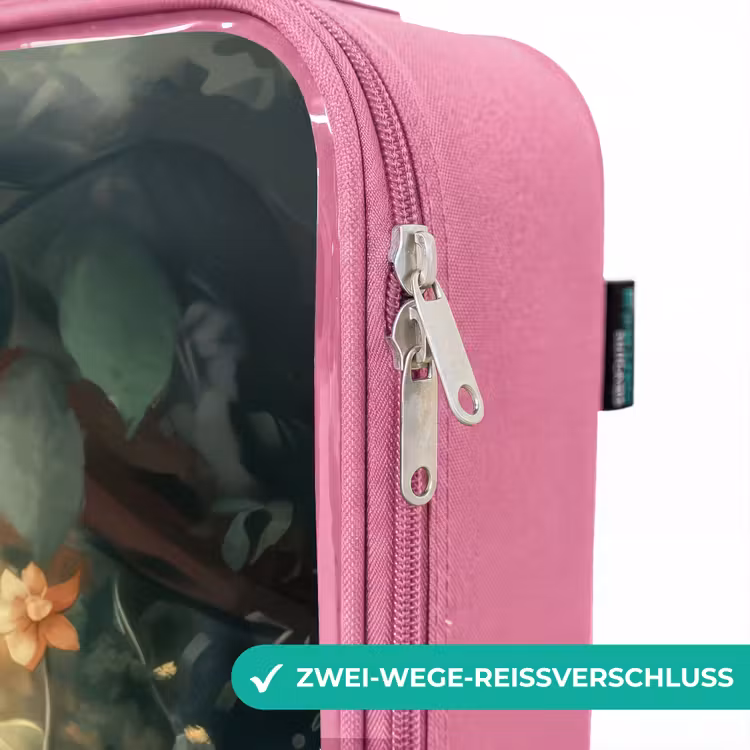 Kinderkoffer Rosa - Junge Giraffe zwischen Blumen im sonnigen Wald — 5