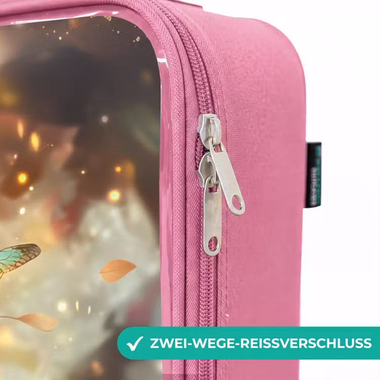 Kinderkoffer Rosa - Löwe mit Schmetterlingen im blühenden Dschungel — 5
