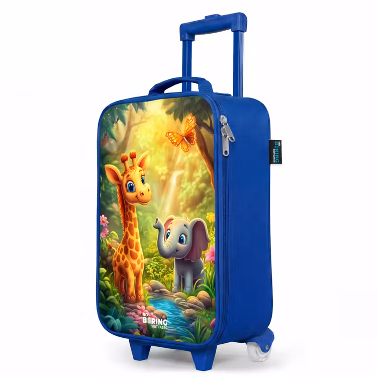 Kinderkoffer Blau - Giraffe und Elefant am Bach im Dschungel — 8