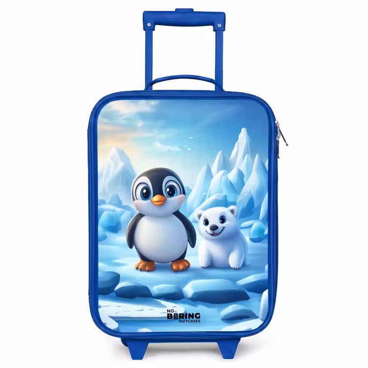 Kinderkoffer Blau - Pinguin und Eisbär auf Eisschollen — 1