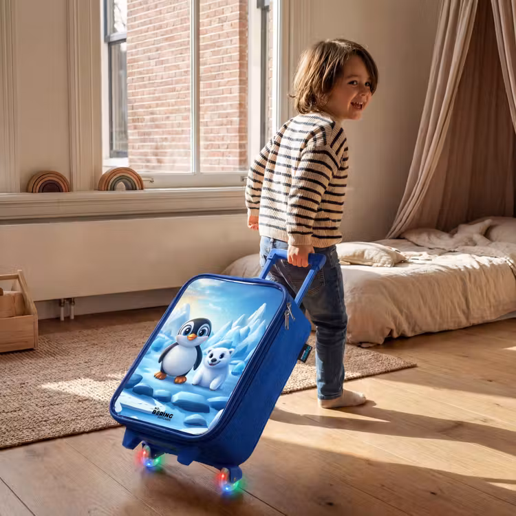 Kinderkoffer Blau - Pinguin und Eisbär auf Eisschollen — 2