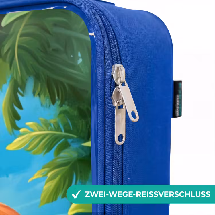 Kinderkoffer Blau - Schildkröte in tropischem Wasser mit Flamingo — 5