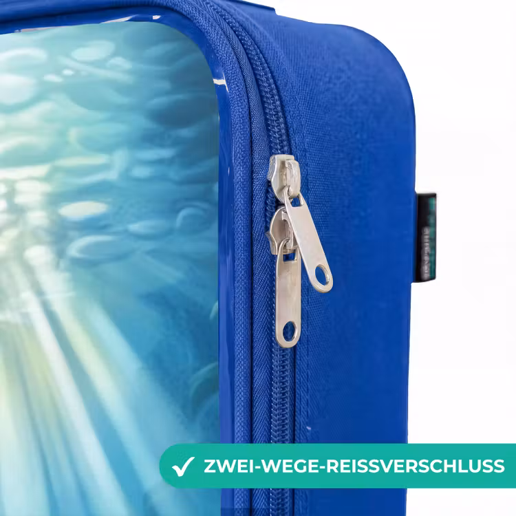 Kinderkoffer Blau - Schildkröte und Delfin im blauen Ozean — 5