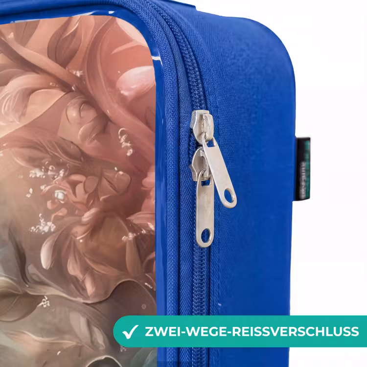 Kinderkoffer Blau - Delfin und Fisch in der Unterwasserblumenwelt — 5