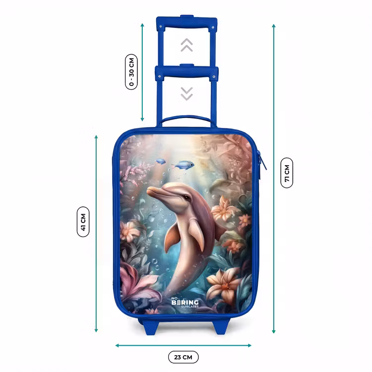 Kinderkoffer Blau - Delfin und Fisch in der Unterwasserblumenwelt — 7