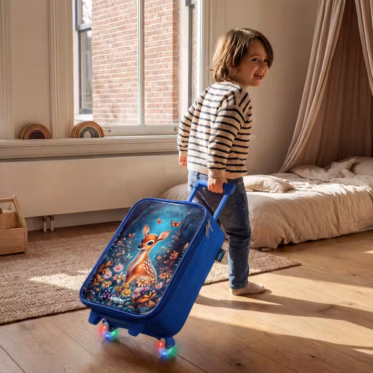 Kinderkoffer Blau - Hirsche inmitten von Blumen im verwunschenen Wald — 2