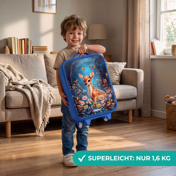 Kinderkoffer Blau - Hirsche inmitten von Blumen im verwunschenen Wald — 3