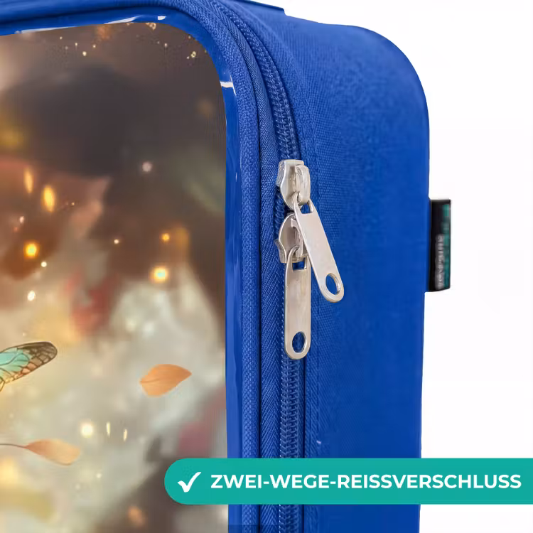 Kinderkoffer Blau - Löwe mit Schmetterlingen im blühenden Dschungel — 5