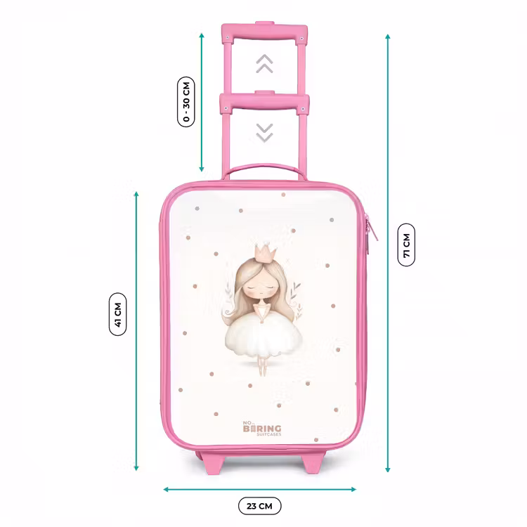 Kinderkoffer Rosa - Ballerina Prinzessin zwischen beigen Tupfen — 7