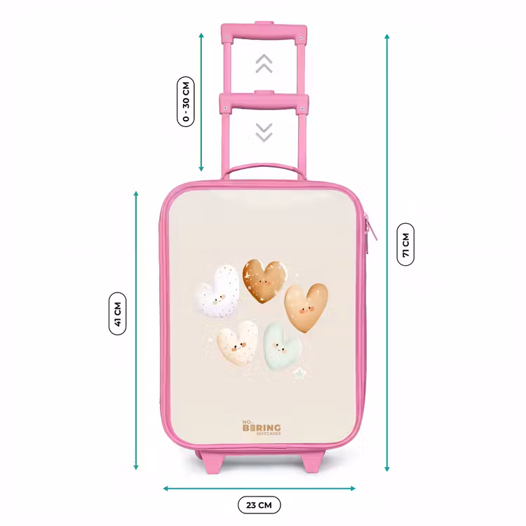 Kinderkoffer Rosa - Herzen in sanften Beigetönen — 7