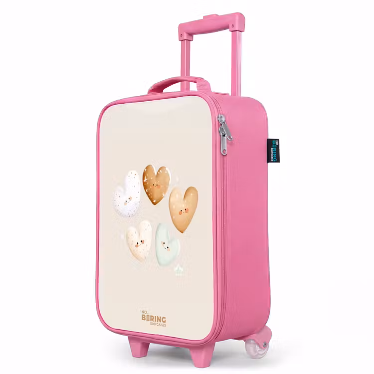 Kinderkoffer Rosa - Herzen in sanften Beigetönen — 8