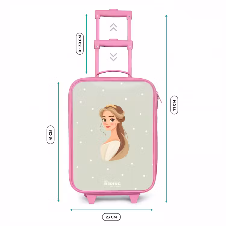 Kinderkoffer Rosa - Prinzessin mit Diadem auf grünem Tupfenhintergrund — 7
