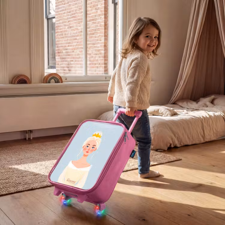 Kinderkoffer Rosa - Prinzessin mit goldener Krone - Blau — 2