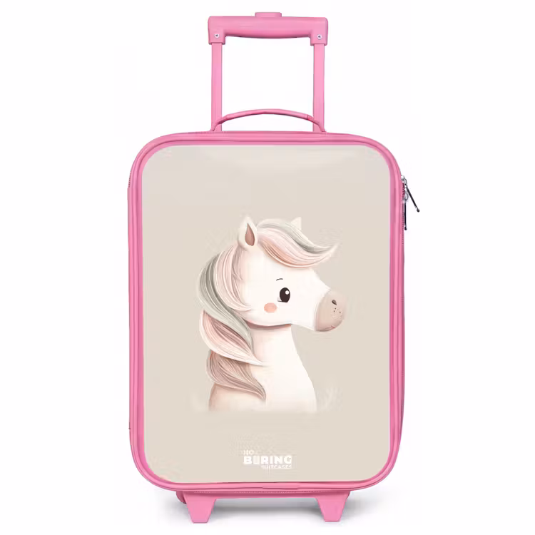 Kinderkoffer Rosa - Pony in rosa Pastellfarben — 1