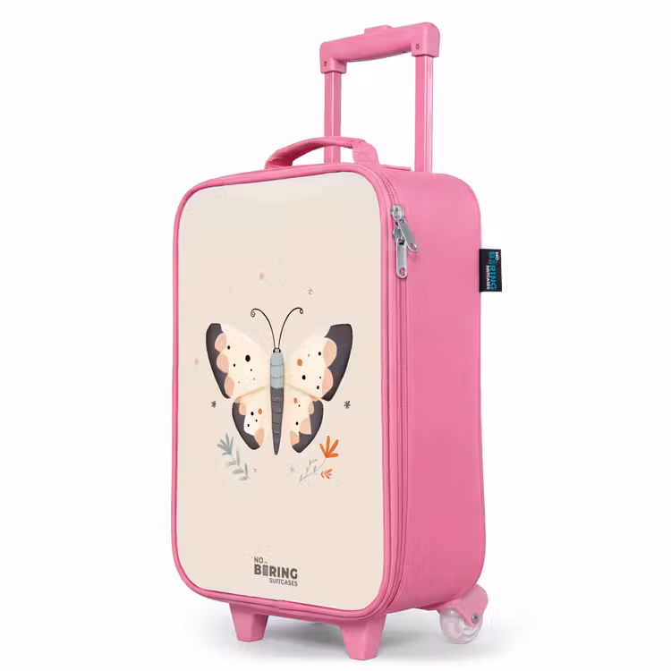 Kinderkoffer Rosa - Schmetterling in neutralen Pastellfarben — 8
