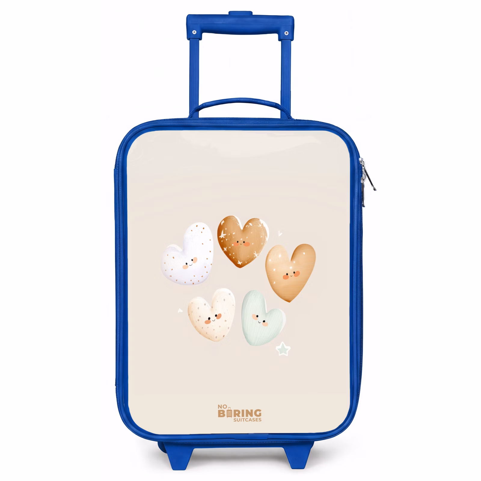 Kinderkoffer Blau - Herzen in sanften Beigetönen — 1