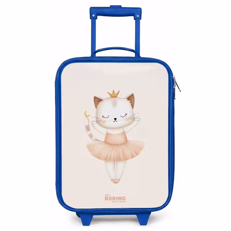 Kinderkoffer Blau - Ballerina-Kätzchen in Beigetönen — 1
