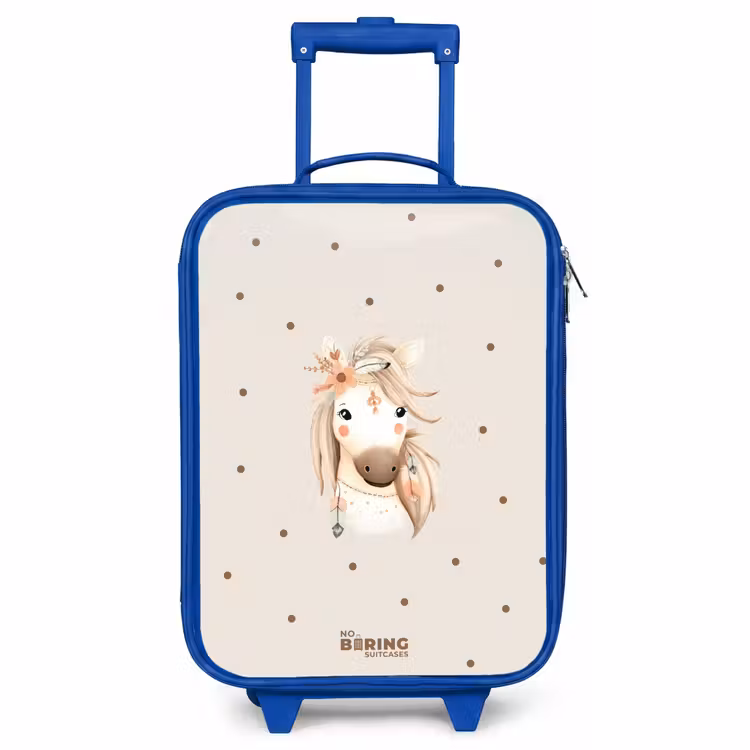 Kinderkoffer Blau - Böhmisches Pferd in Pastellfarben — 1