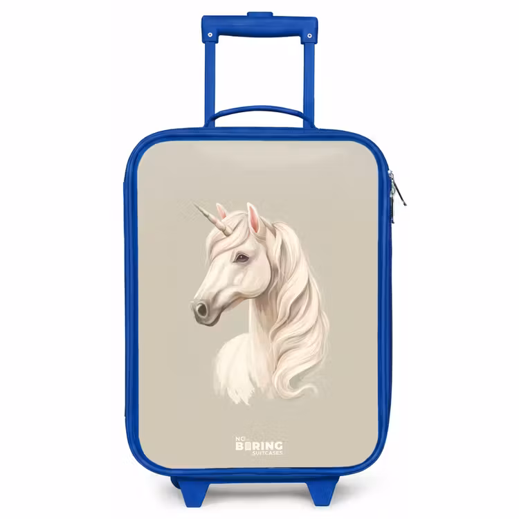 Kinderkoffer Blau - Einhorn in neutralen Farben — 1