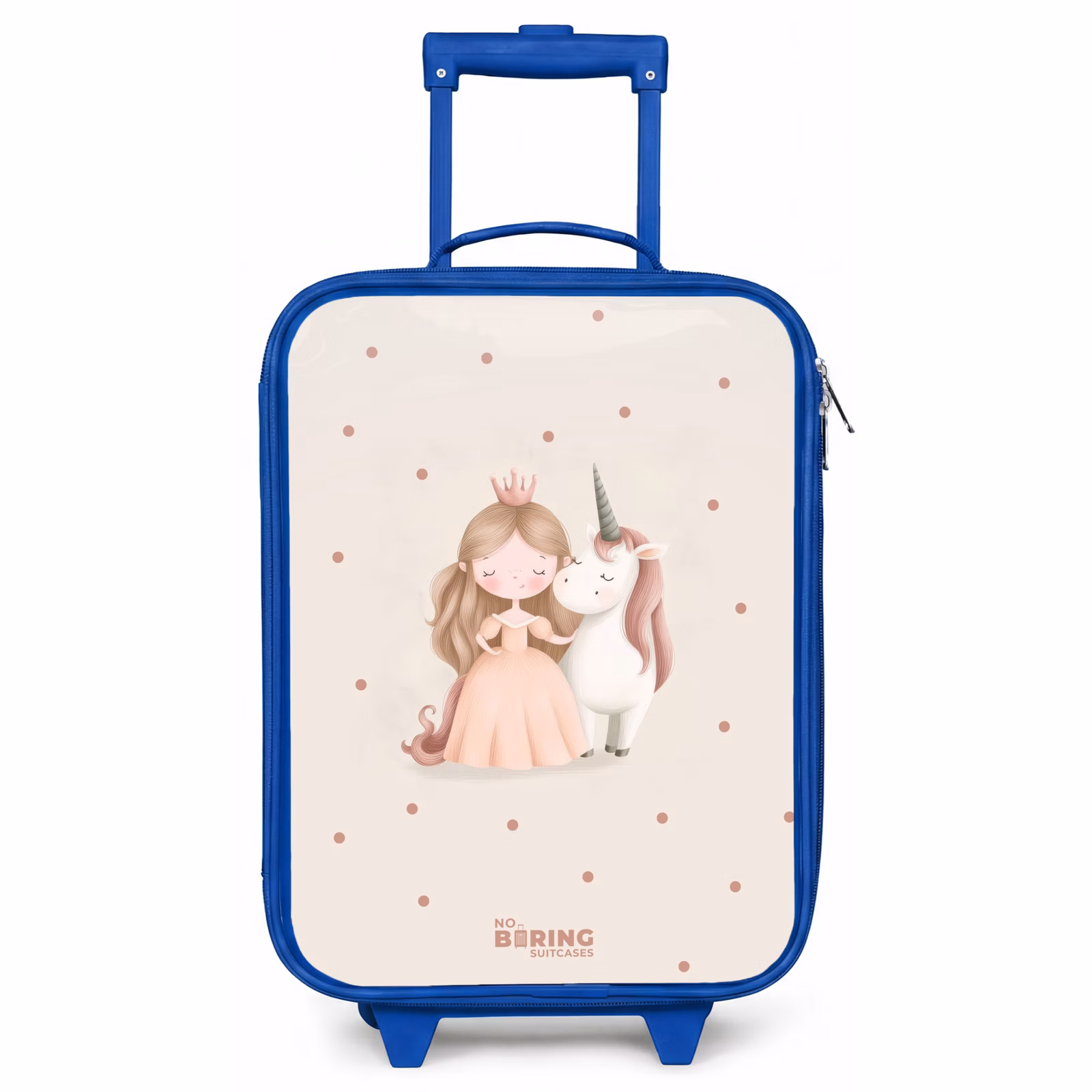 Kinderkoffer Blau - Prinzessin und ein Einhorn in Pastellfarben — 1
