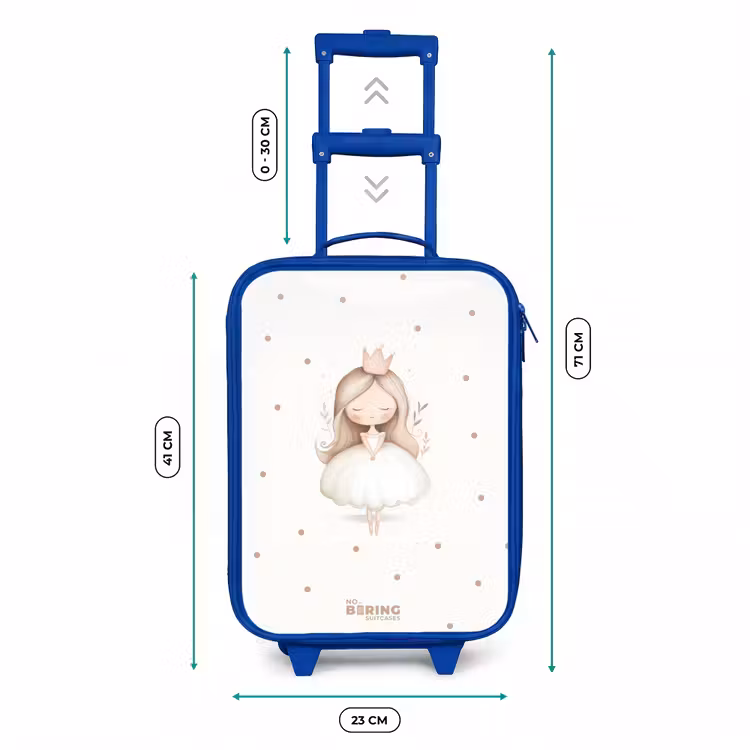 Kinderkoffer Blau - Ballerina Prinzessin zwischen beigen Tupfen — 7