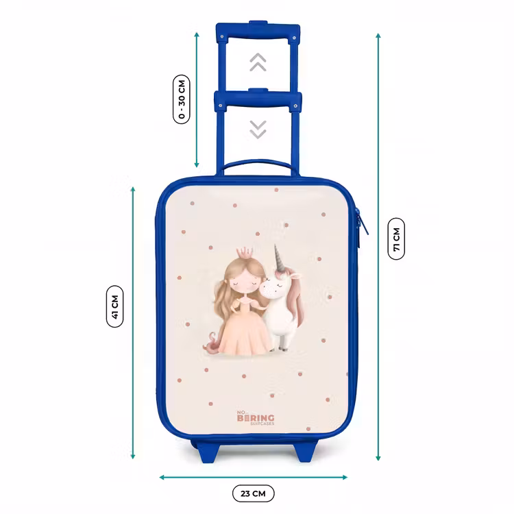 Kinderkoffer Blau - Prinzessin und ein Einhorn in Pastellfarben — 7