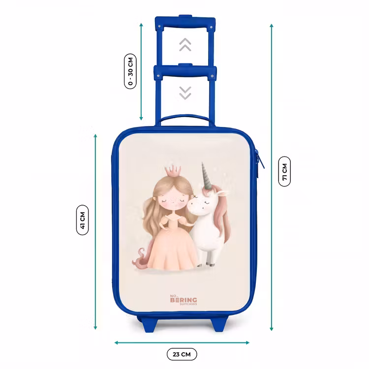 Kinderkoffer Blau - Prinzessin und ein Einhorn in Pastellfarben — 7
