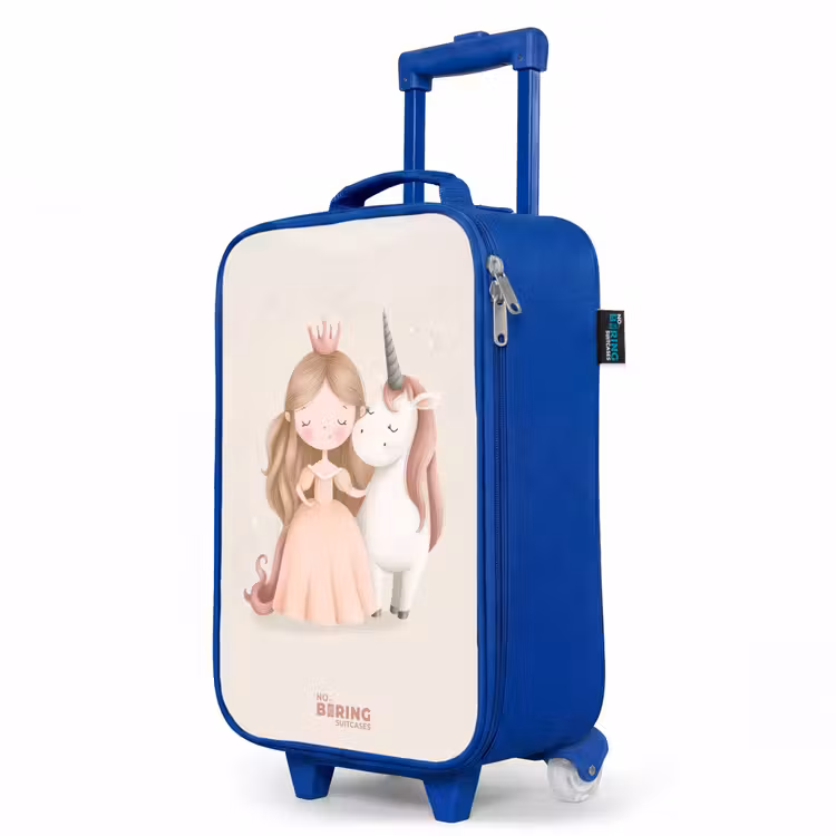 Kinderkoffer Blau - Prinzessin und ein Einhorn in Pastellfarben — 8