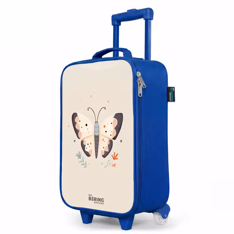 Kinderkoffer Blau - Schmetterling in neutralen Pastellfarben — 8