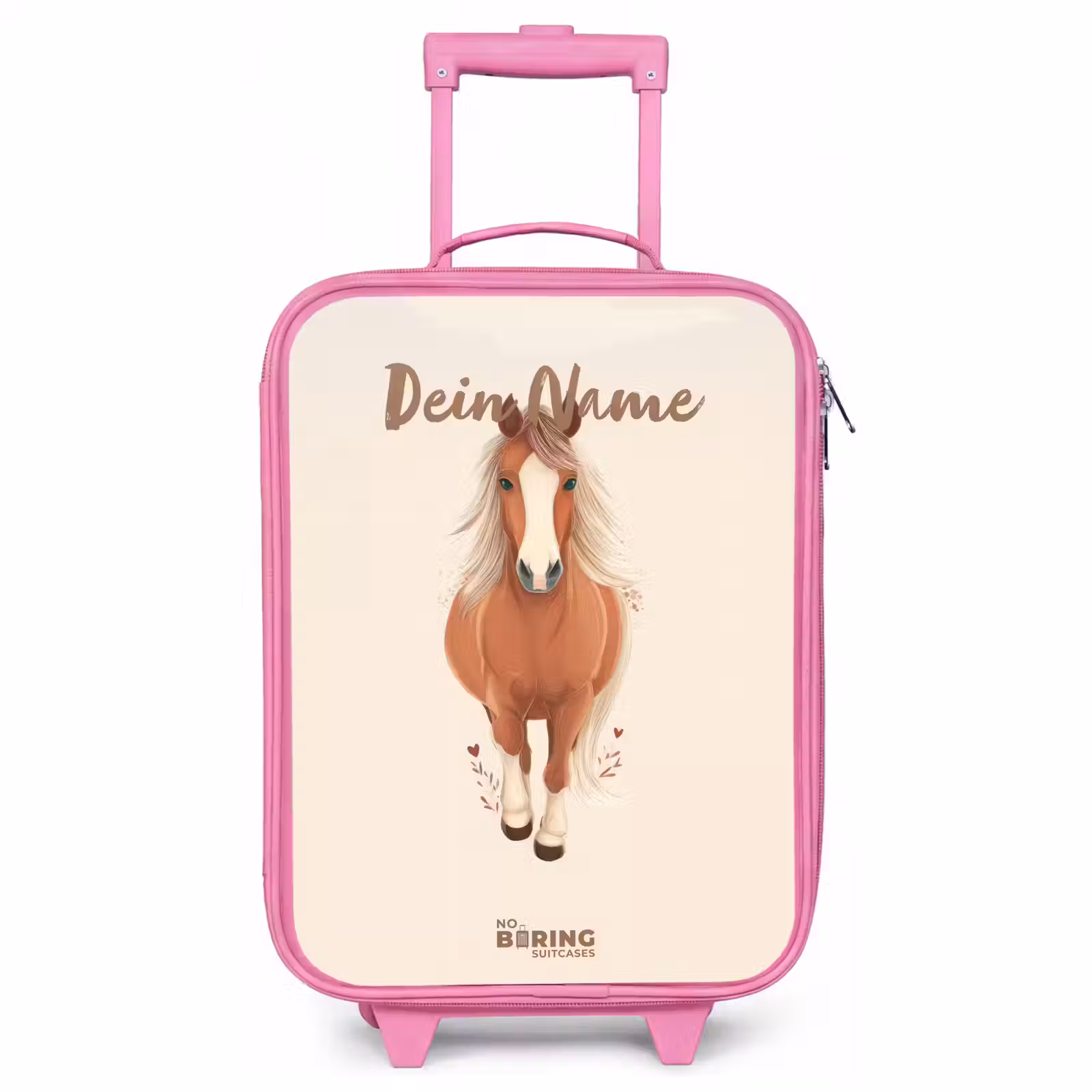 Kinderkoffer Rosa - Braunes Pferd im Galopp — 1