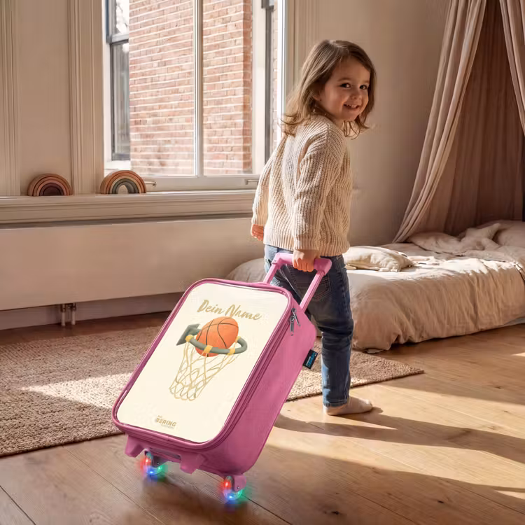 Kinderkoffer Rosa - Basketball in neutralen Farben — 2