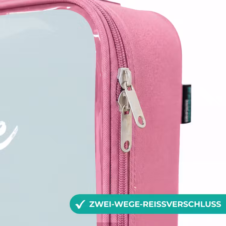 Kinderkoffer Rosa - Beigefarbener Delphin in blauem Wasser — 5