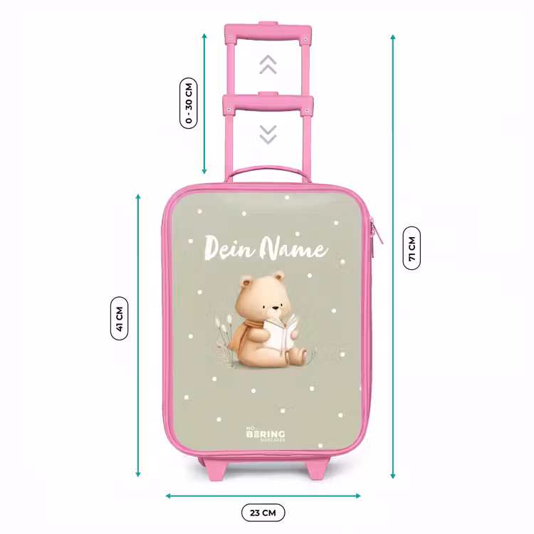 Kinderkoffer Rosa - Ein Braunbär liest ein Buch - Grün — 7