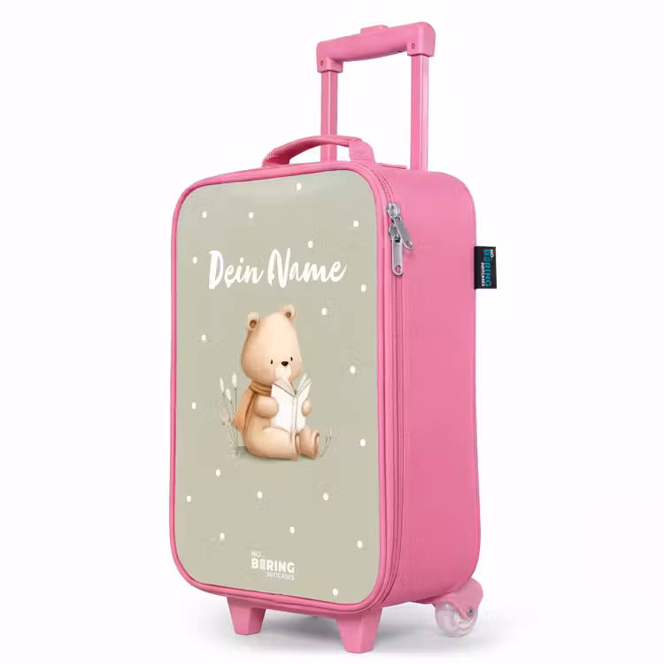 Kinderkoffer Rosa - Ein Braunbär liest ein Buch - Grün — 8