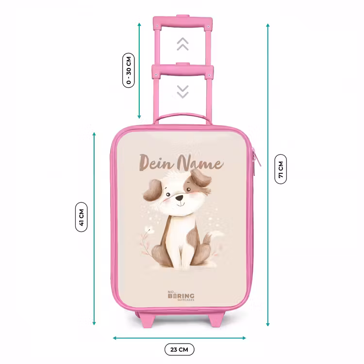 Kinderkoffer Rosa - Hund in Braun und Beige — 7