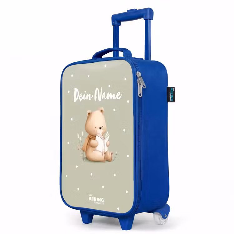 Kinderkoffer Blau - Ein Braunbär liest ein Buch - Grün — 8