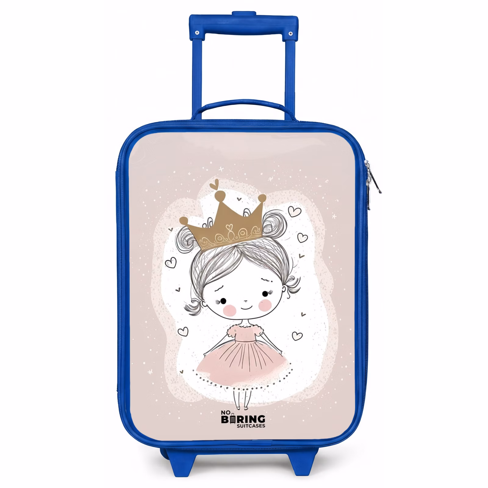 Kinderkoffer Blau - Prinzessin auf farbigem Hintergrund mit Herzen — 1
