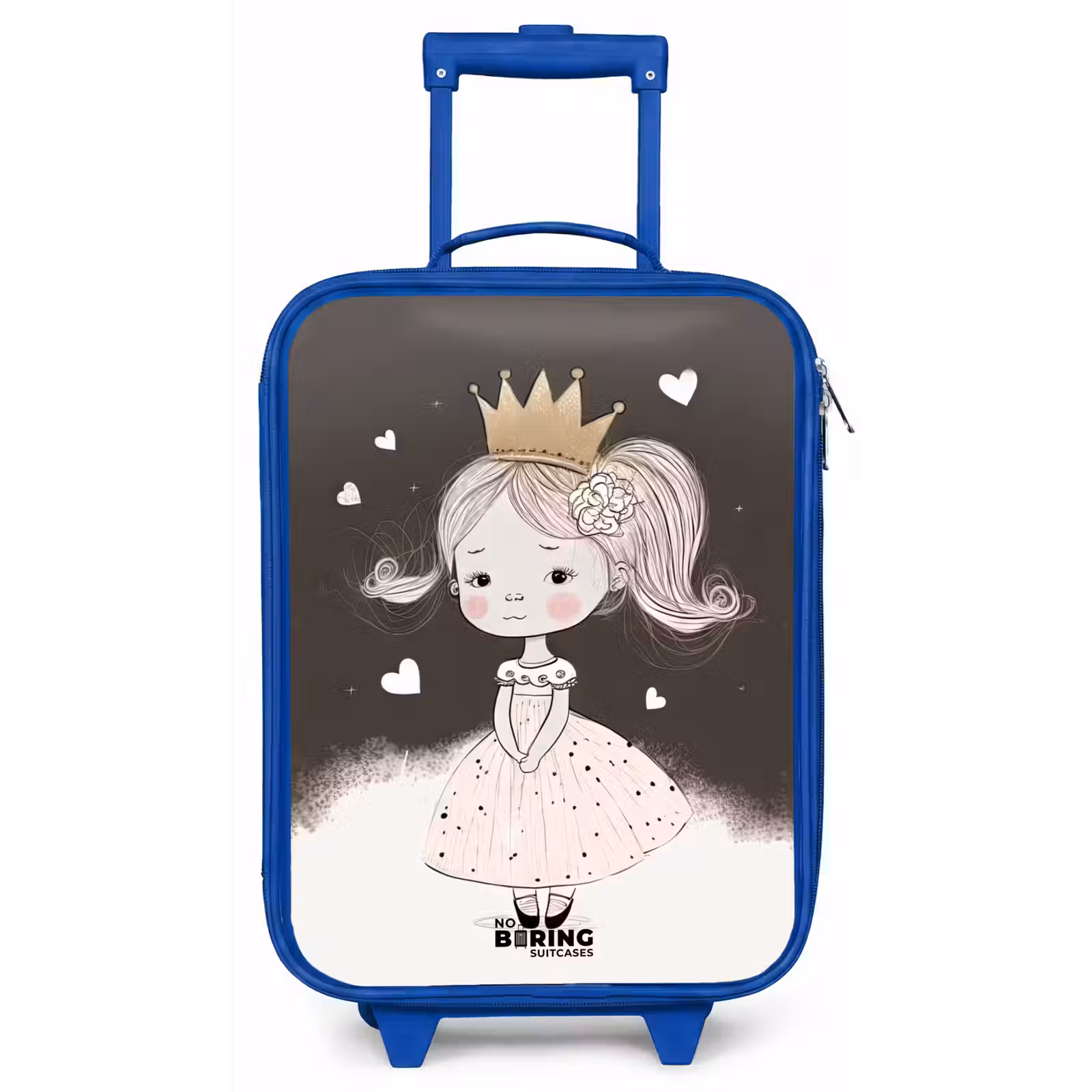 Kinderkoffer Blau - Schüchterne Prinzessin mit Blume — 1