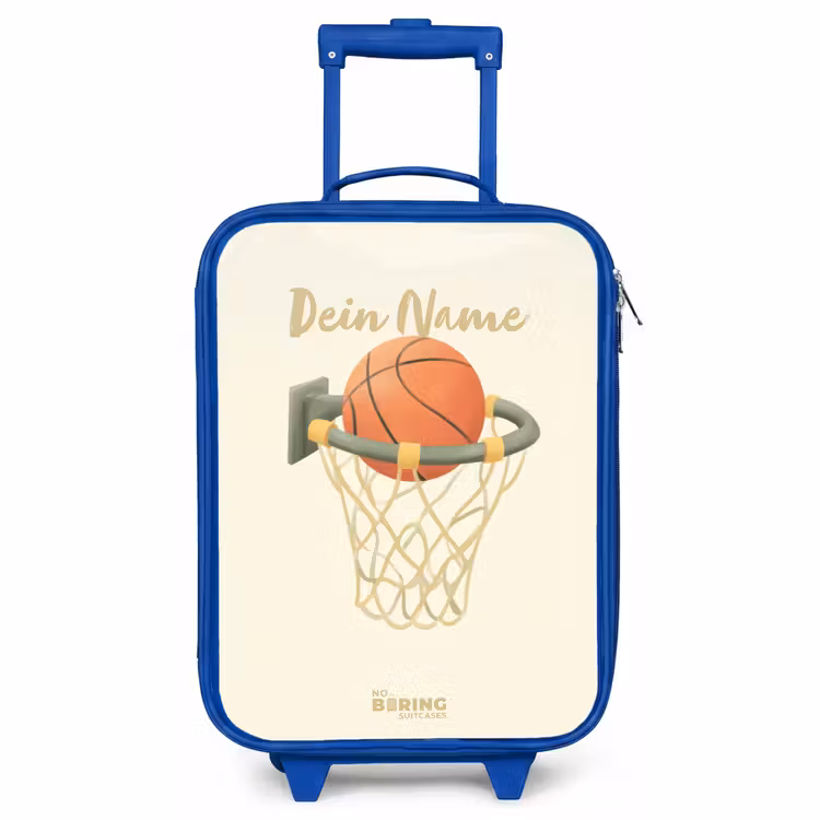 Kinderkoffer Blau - Basketball in neutralen Farben — 1