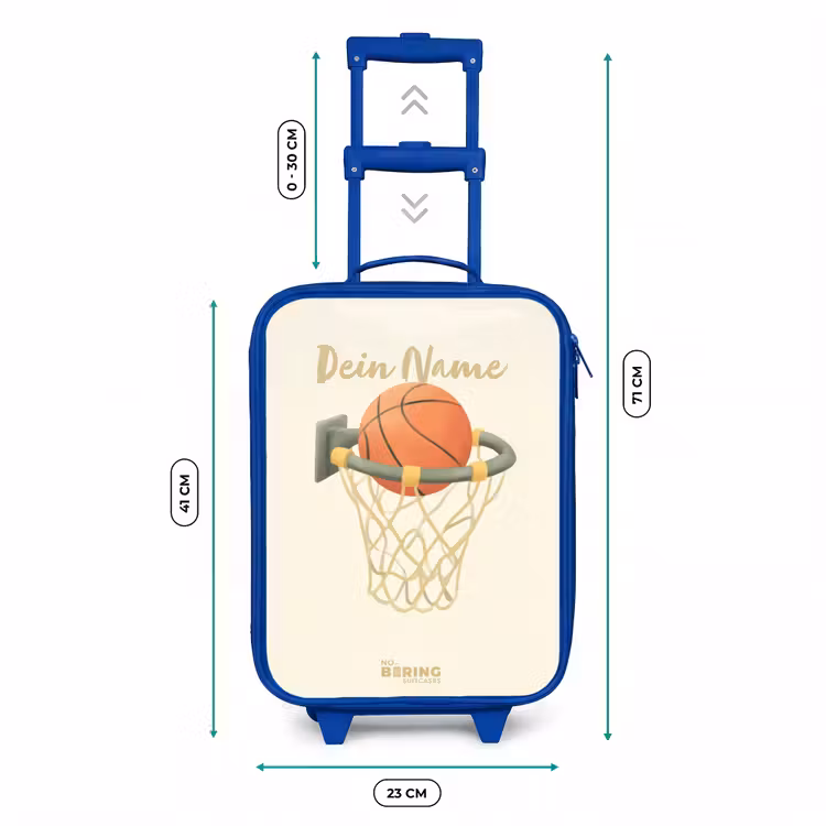 Kinderkoffer Blau - Basketball in neutralen Farben — 7