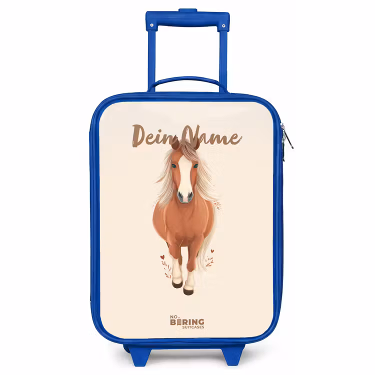 Kinderkoffer Blau - Braunes Pferd im Galopp — 1