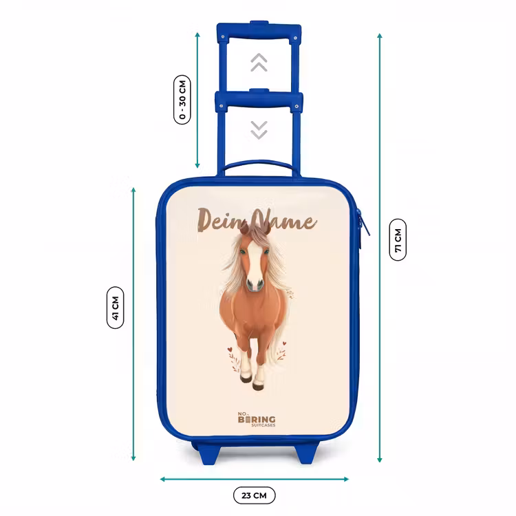 Kinderkoffer Blau - Braunes Pferd im Galopp — 7