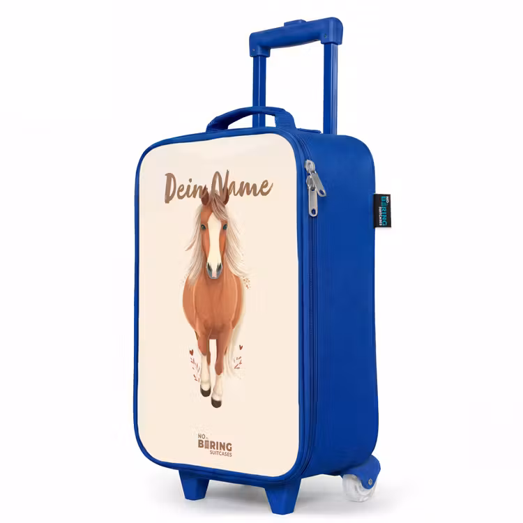 Kinderkoffer Blau - Braunes Pferd im Galopp — 8