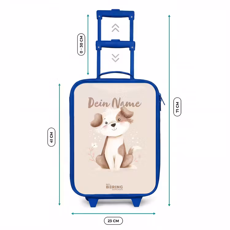 Kinderkoffer Blau - Hund in Braun und Beige — 7