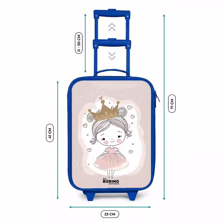 Kinderkoffer Blau - Prinzessin auf farbigem Hintergrund mit Herzen — 7