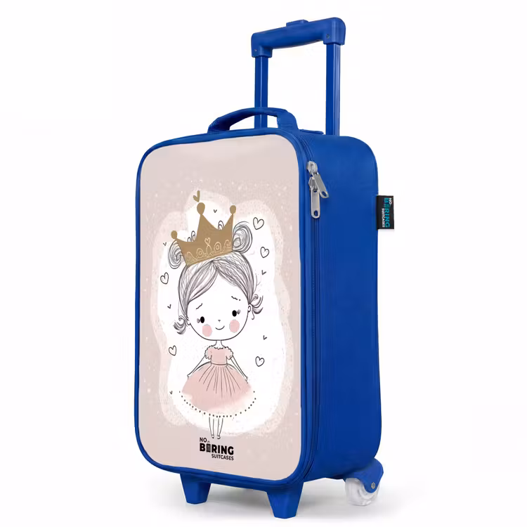 Kinderkoffer Blau - Prinzessin auf farbigem Hintergrund mit Herzen — 8