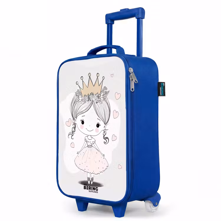 Kinderkoffer Blau - Prinzessin mit Krone und rosa Herzen — 8