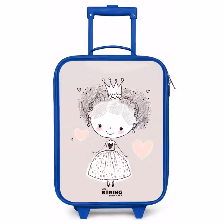 Kinderkoffer Blau - Prinzessin mit Locken — 1