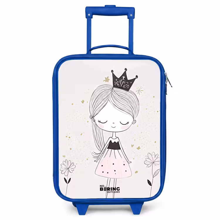 Kinderkoffer Blau - Prinzessin mit schwarzem Kleid — 1