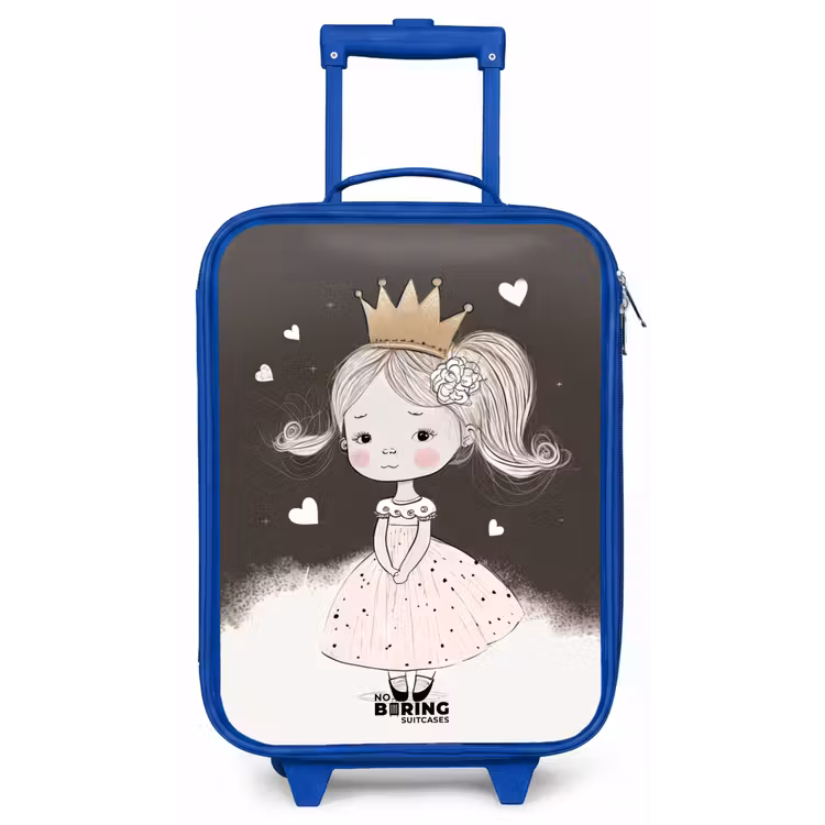 Kinderkoffer Blau - Schüchterne Prinzessin mit Blume — 1